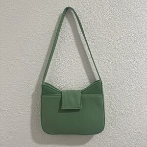brandy melville / john galt | sage green shoulder bag with floral interior